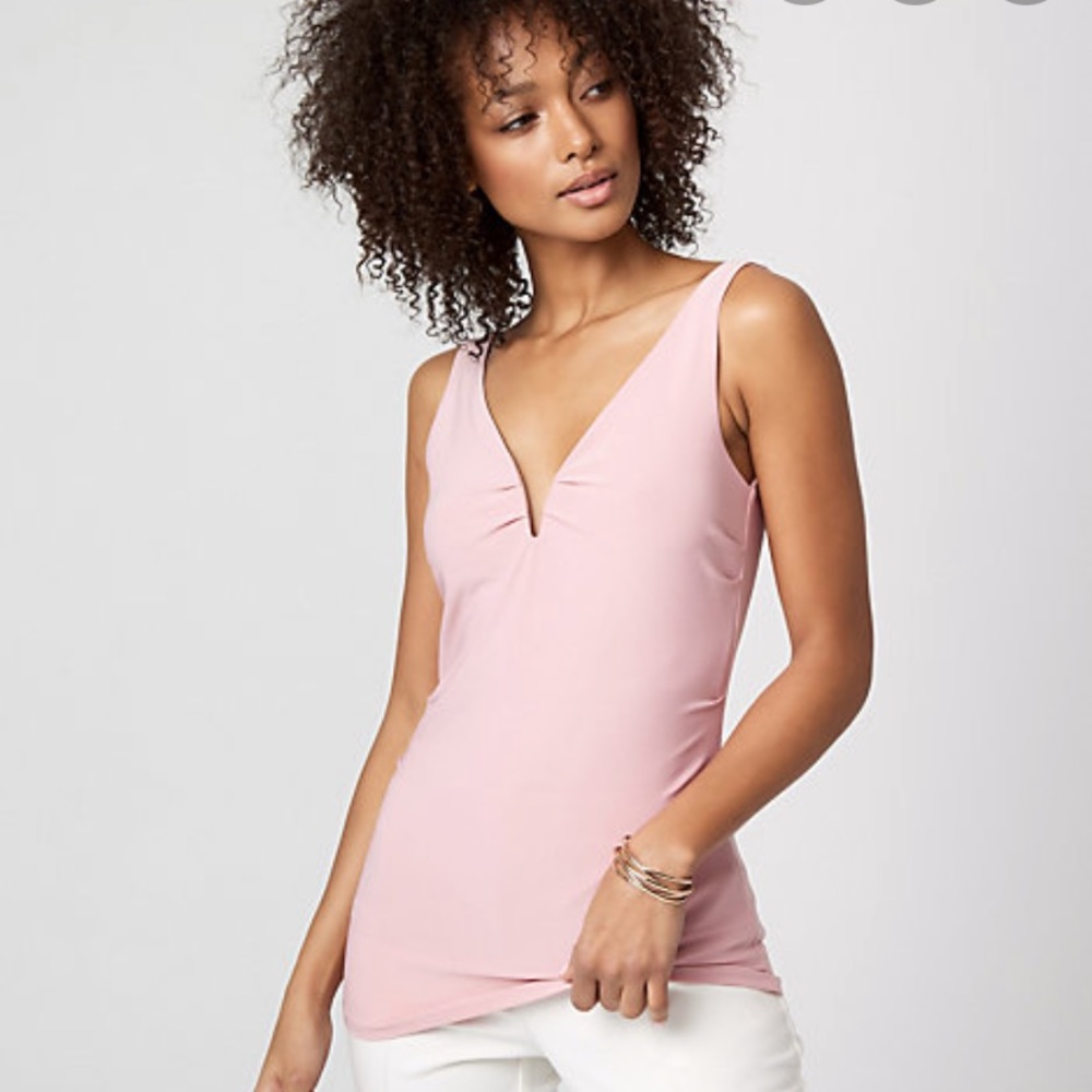 Pink Sleeveless V-Neck Top